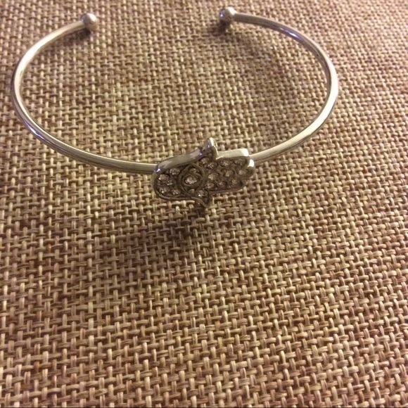 Nwt Silvertone Cuff Crystal Hamsa Bracelet Osfm